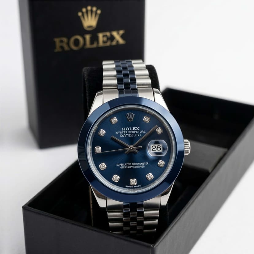 Premium Rolex Datejust Dark Dial Two-Tone Watch